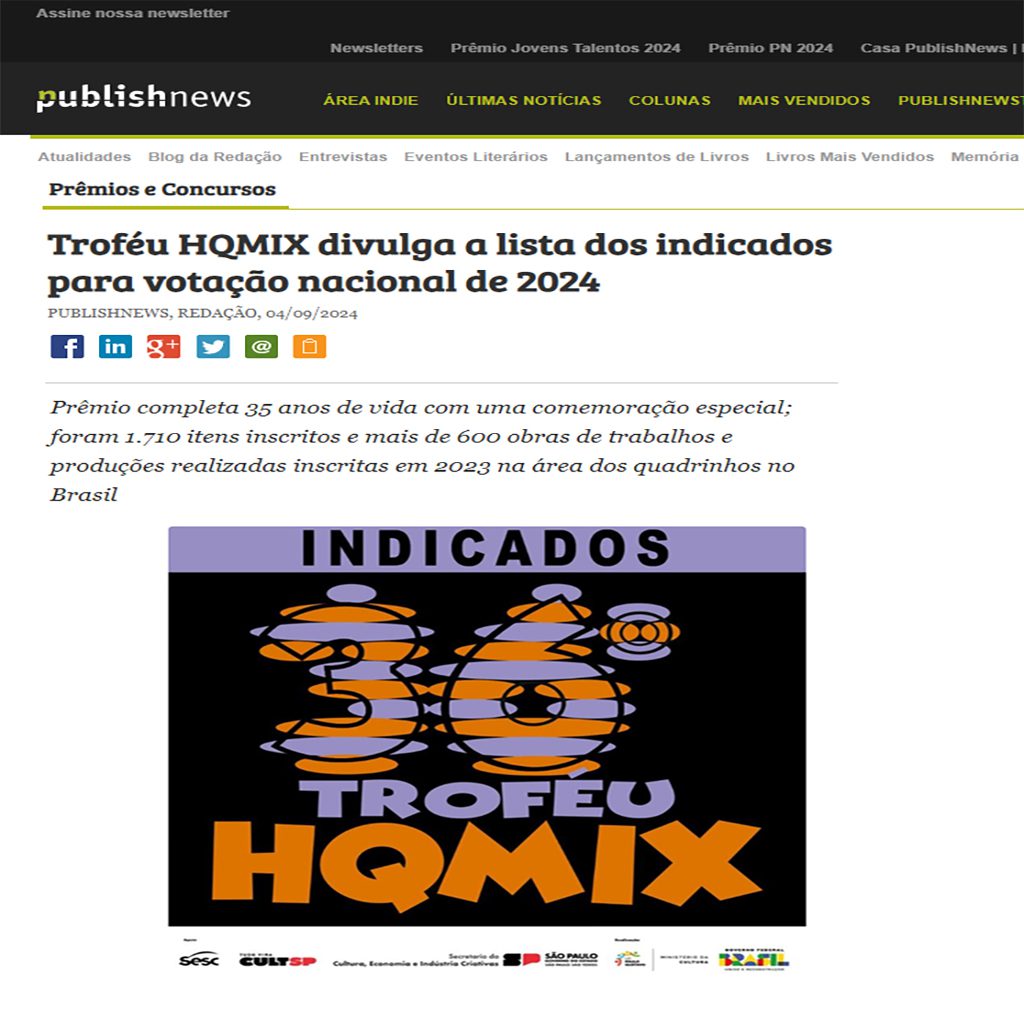 PublishNews: Troféu HQMIX divulga a lista dos indicados para votação nacional de 2024