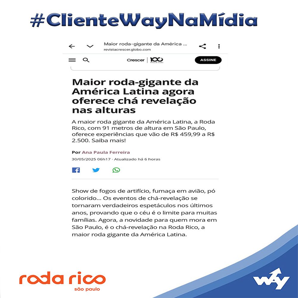 Crescer: Maior roda-gigante da América Latina agora oferece chá revelação nas alturas
