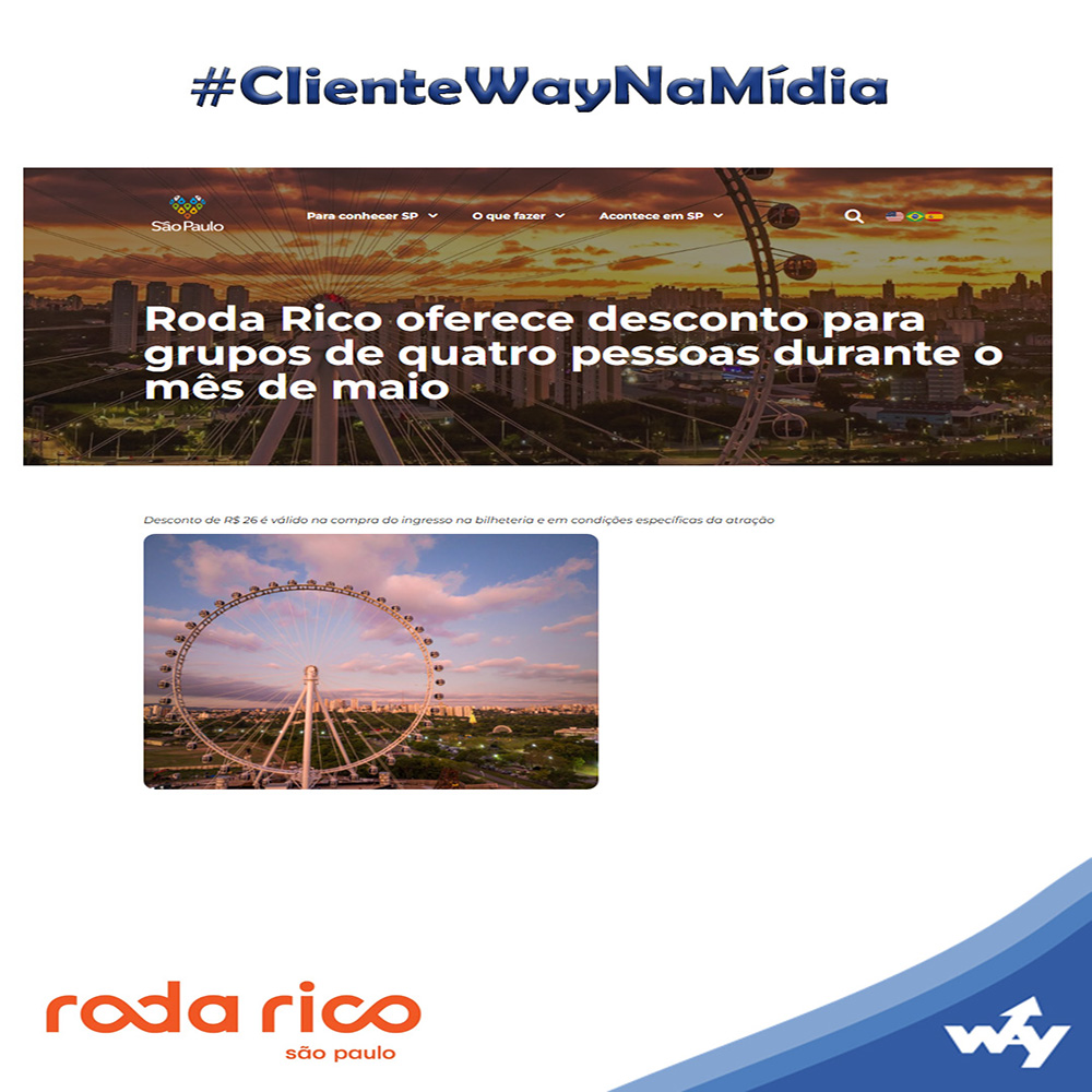 Roda Rico oferece desconto para grupos de quatro pessoas durante o mês de maio