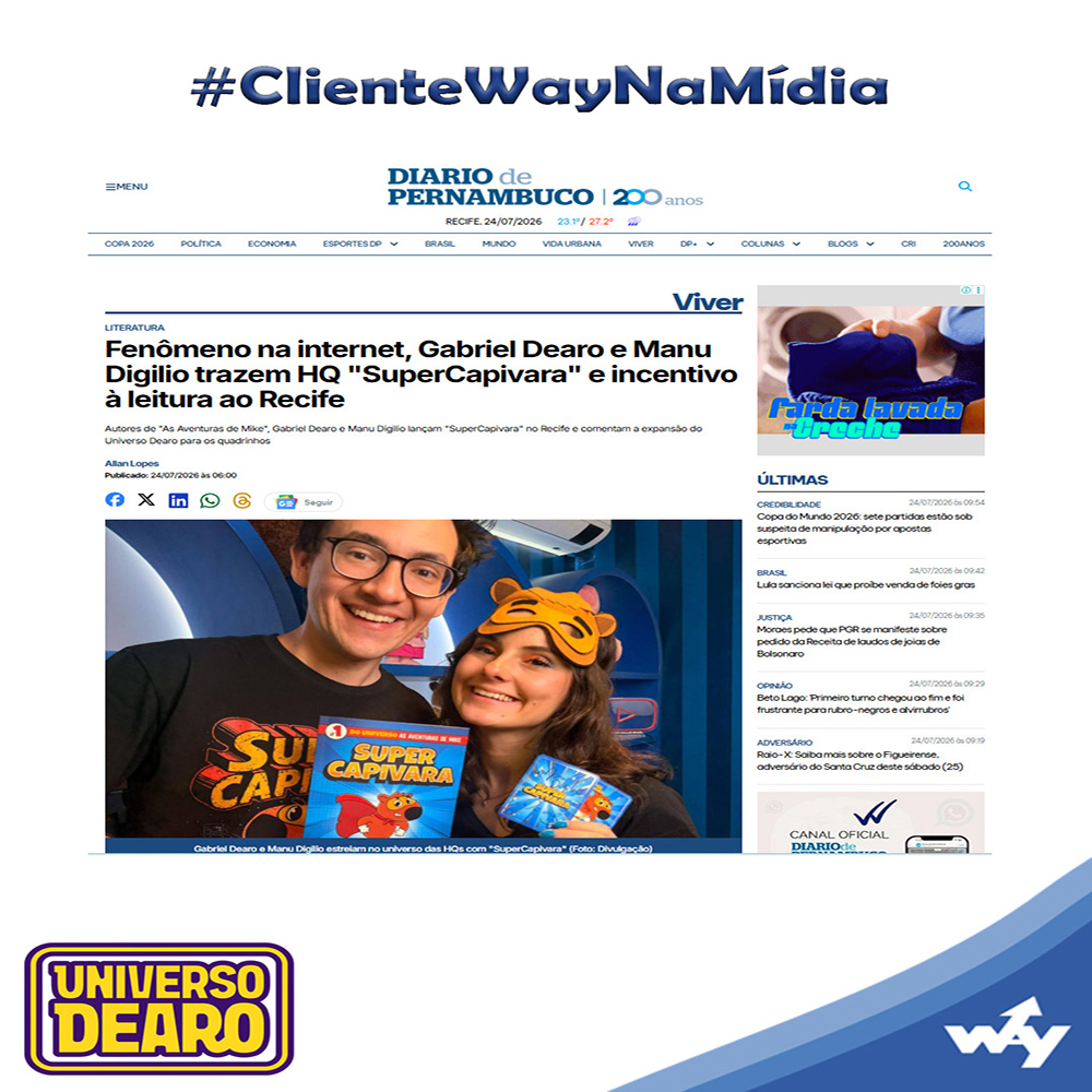Fenômeno na internet, Gabriel Dearo e Manu Digilio trazem HQ “SuperCapivara” e incentivo à leitura ao Recife
