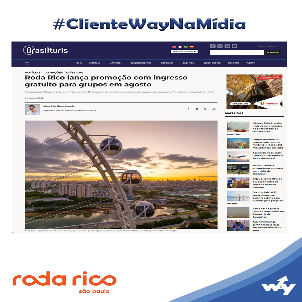 Roda Rico lança promoção com ingresso gratuito para grupos em agosto