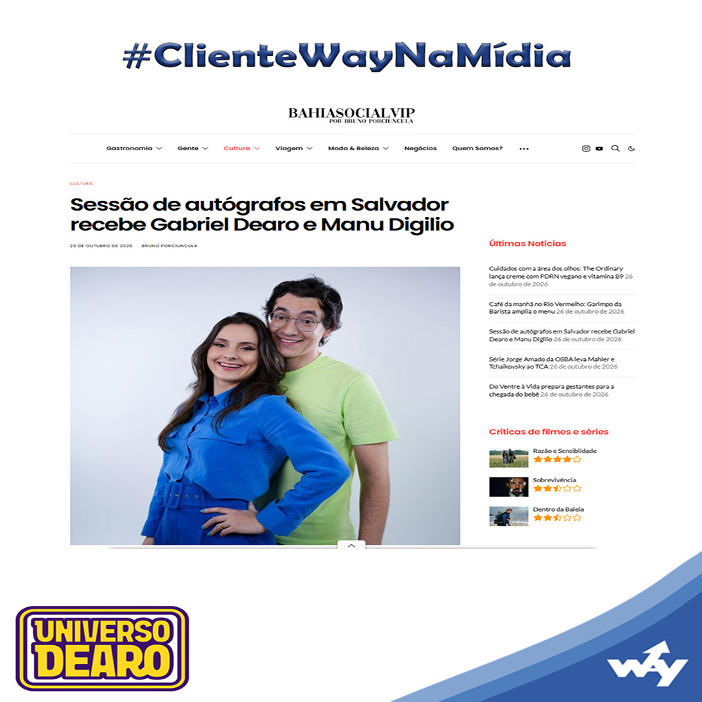 Sessão de autógrafos em Salvador recebe Gabriel Dearo e Manu Digilio